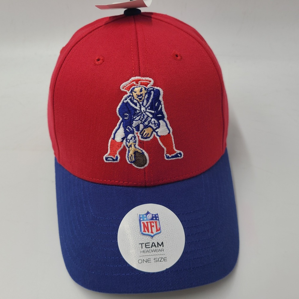 New England Patriots Hat Adjustable NFL Team Apparel Red Blue NFL Retro Logo Men